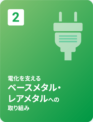 2. 電化を支えるベースメタル・レアメタルへの取り組み