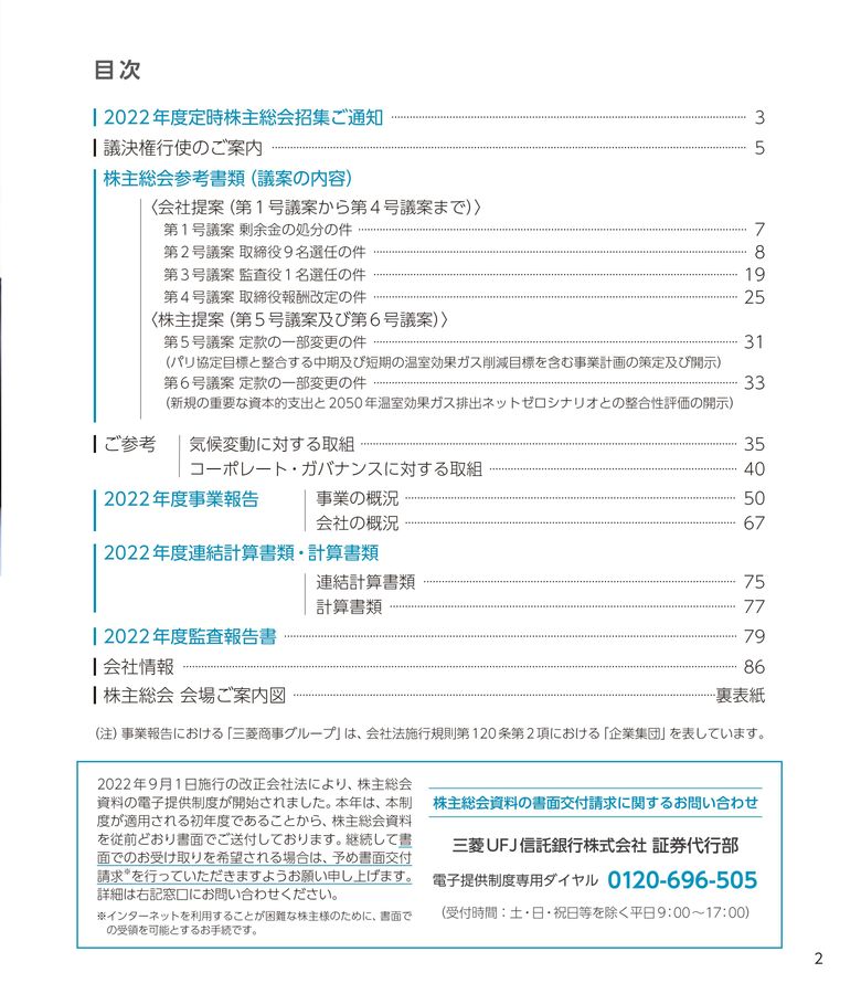 2022年度定時株主総会招集ご通知