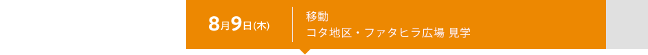 8月9日（木） 移動　コタ地区・ファタヒラ広場見学