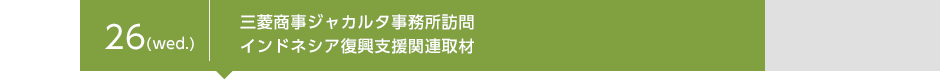 8月26日（水）三菱商事ジャカルタ事務所訪問 インドネシア復興支援関連取材